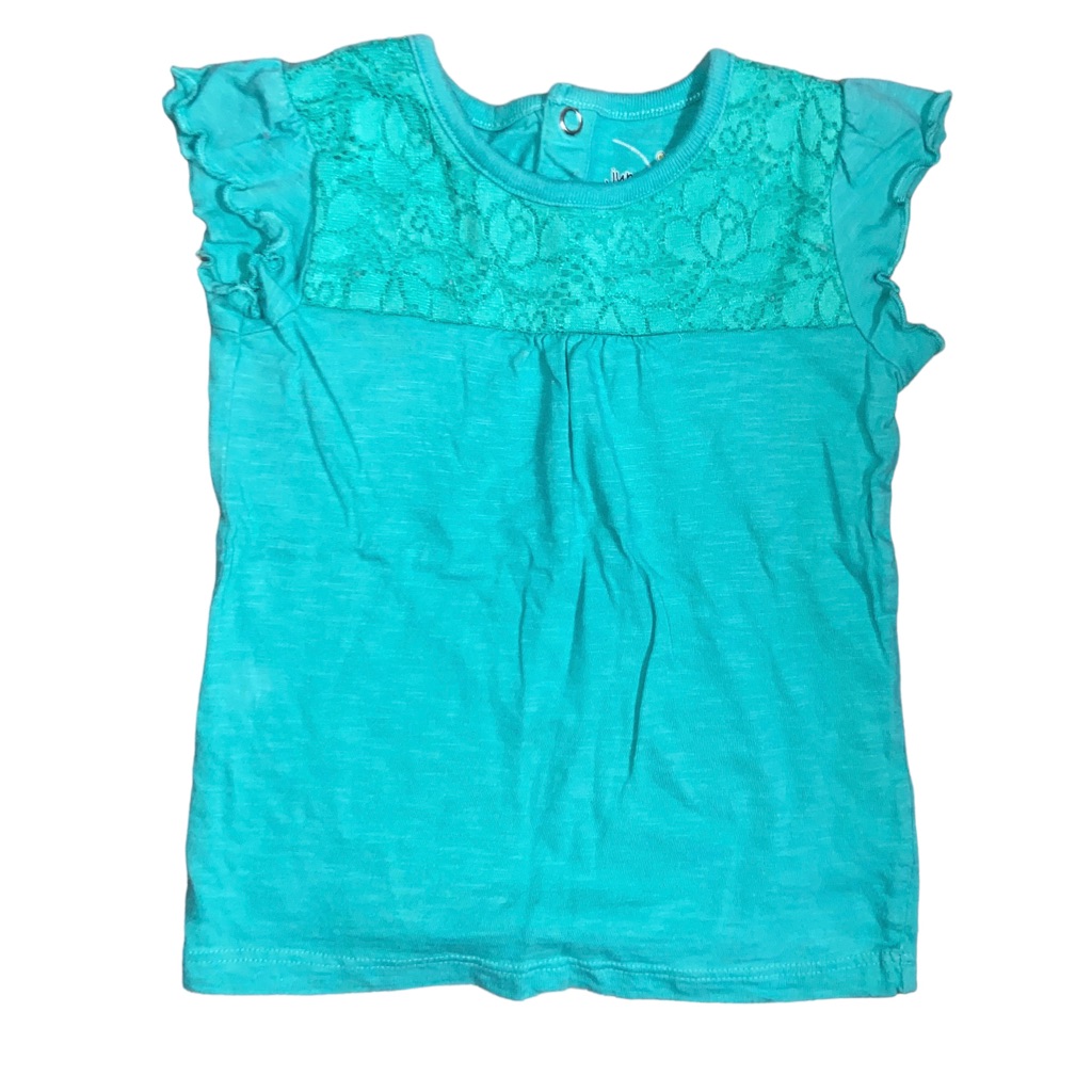 Jumping Beans Girls Size 18m Teal Lace Shirt